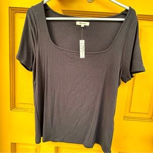 Madewell Black Square Neck Top